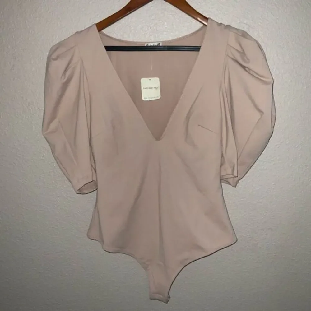 Free People Va Va Voop Puffed Sleeve Bodysuit size S